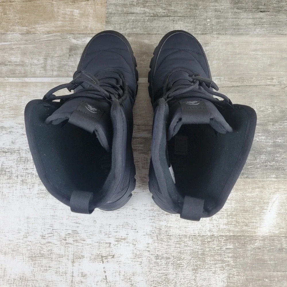 Kamik Snowdon Womens Winter Boots Sz 9 Black Waterproof Fleece Lined Lace Up